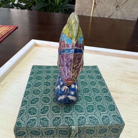 Beautiful DS Starr Cloisonné Tropical Fish Figurine On Stand Enamel Multicolor - Picture 5 of 15